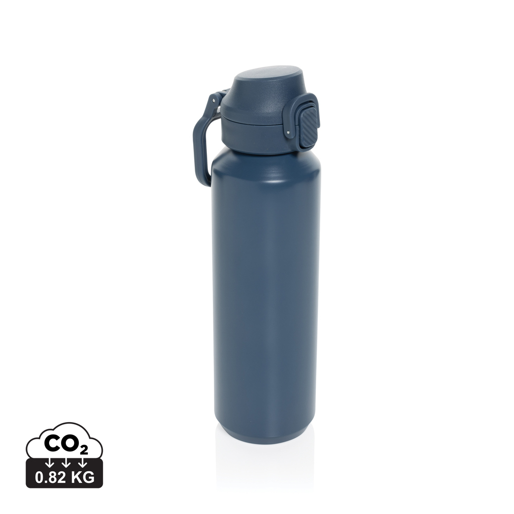 Gourde de sport personnalisable 600ml en acier recyclé RCS Via Bleu marine
